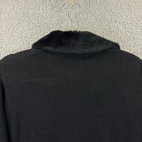 VTG 90s Womens Ugly Christmas Sweater Large Faux Fur Floral Beaded BP Design - Picture 12 of 13